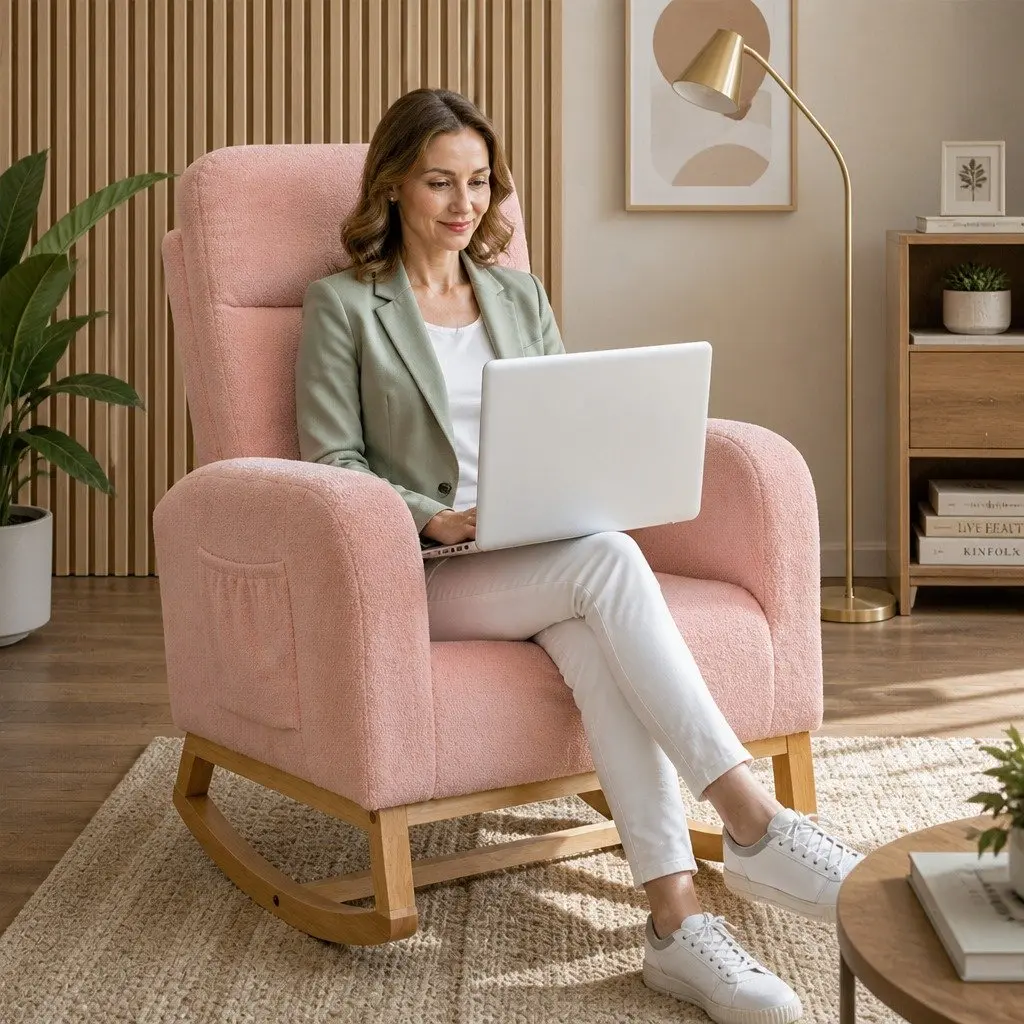 Rocking Chair Ottoman Set for Relaxation