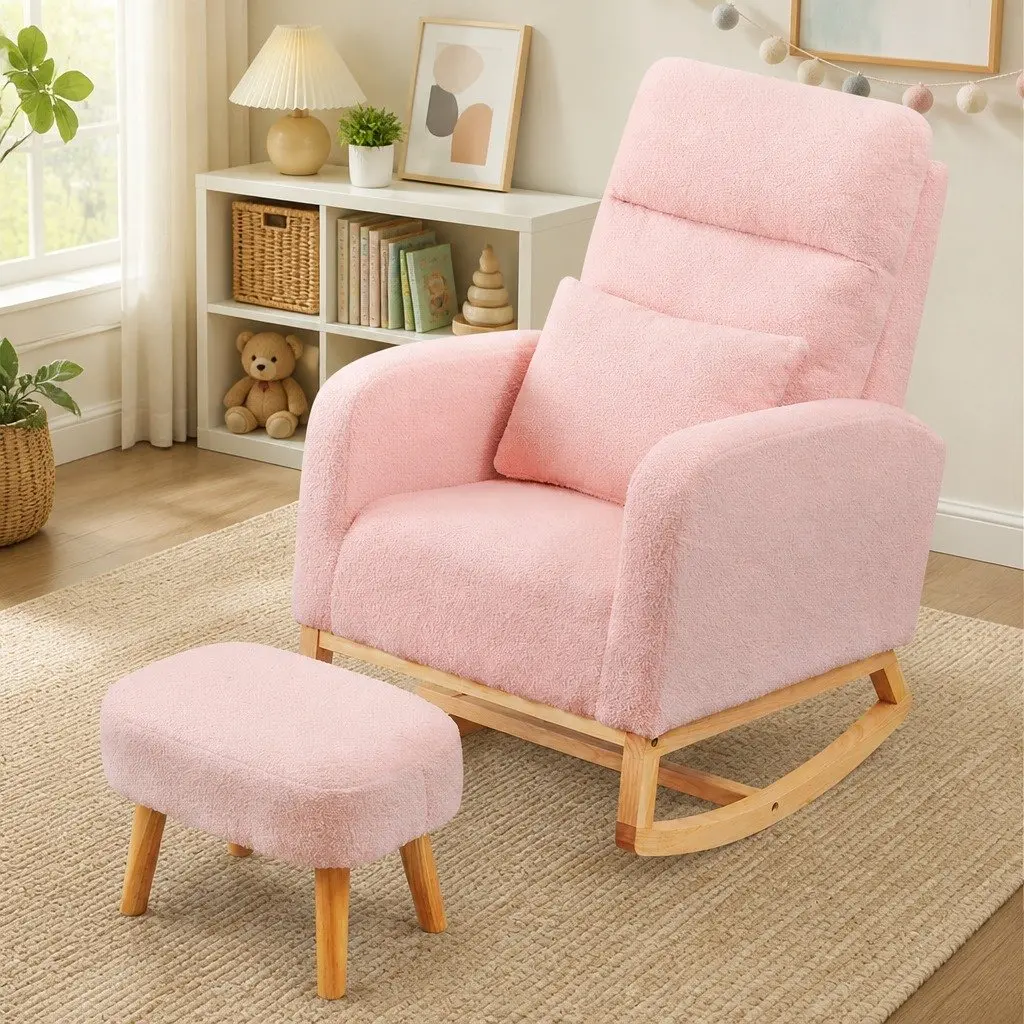 Rocking Chair Ottoman Set for Relaxation