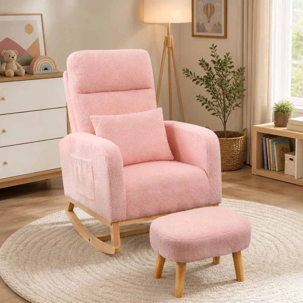 Rocking Chair Ottoman Set for Relaxation