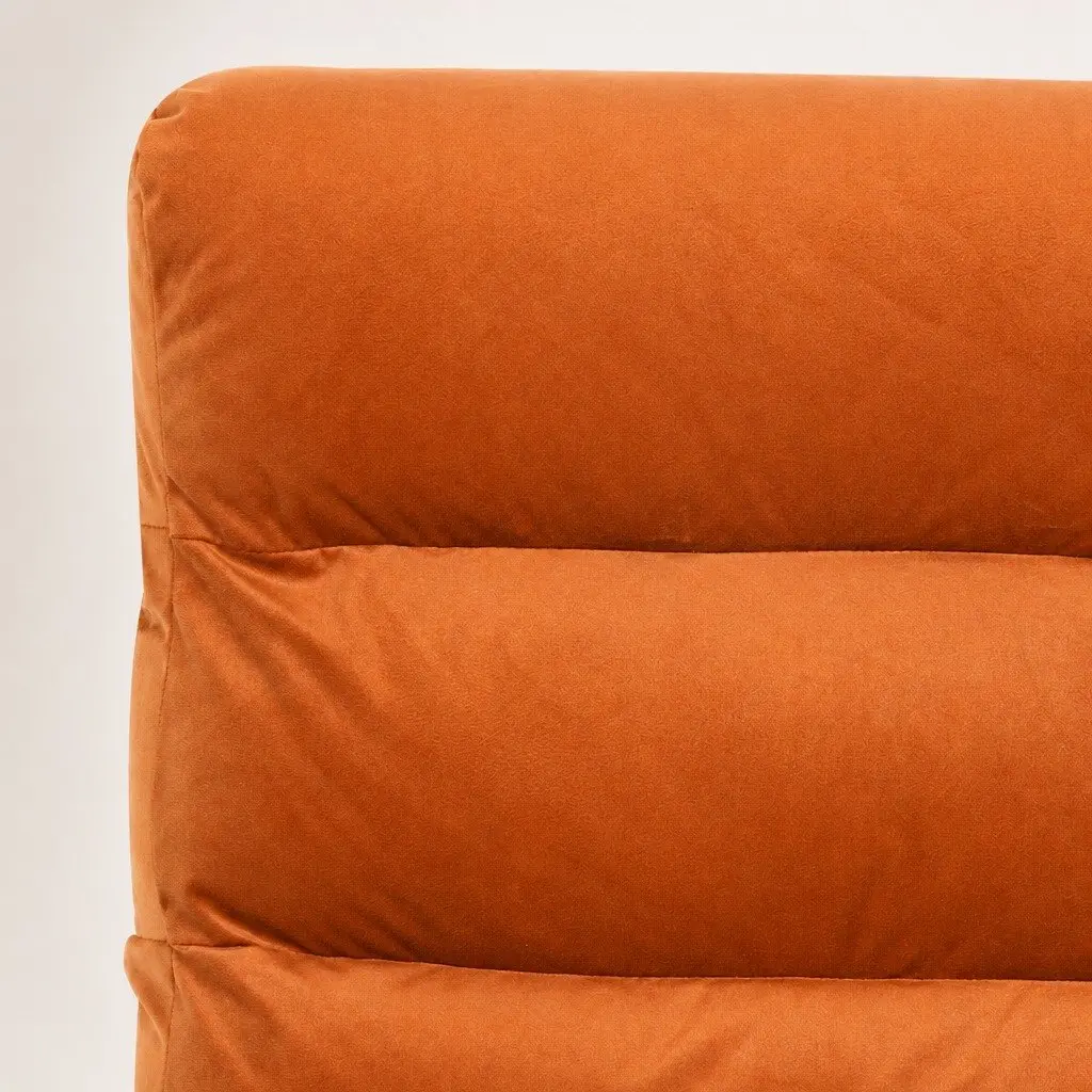 Metal Frame Lounge Chair with Velvet Cushion