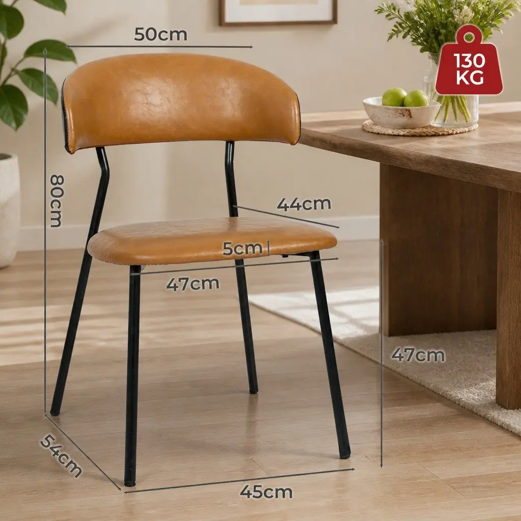 PU Leather Dining Chairs with Strong Metal Support