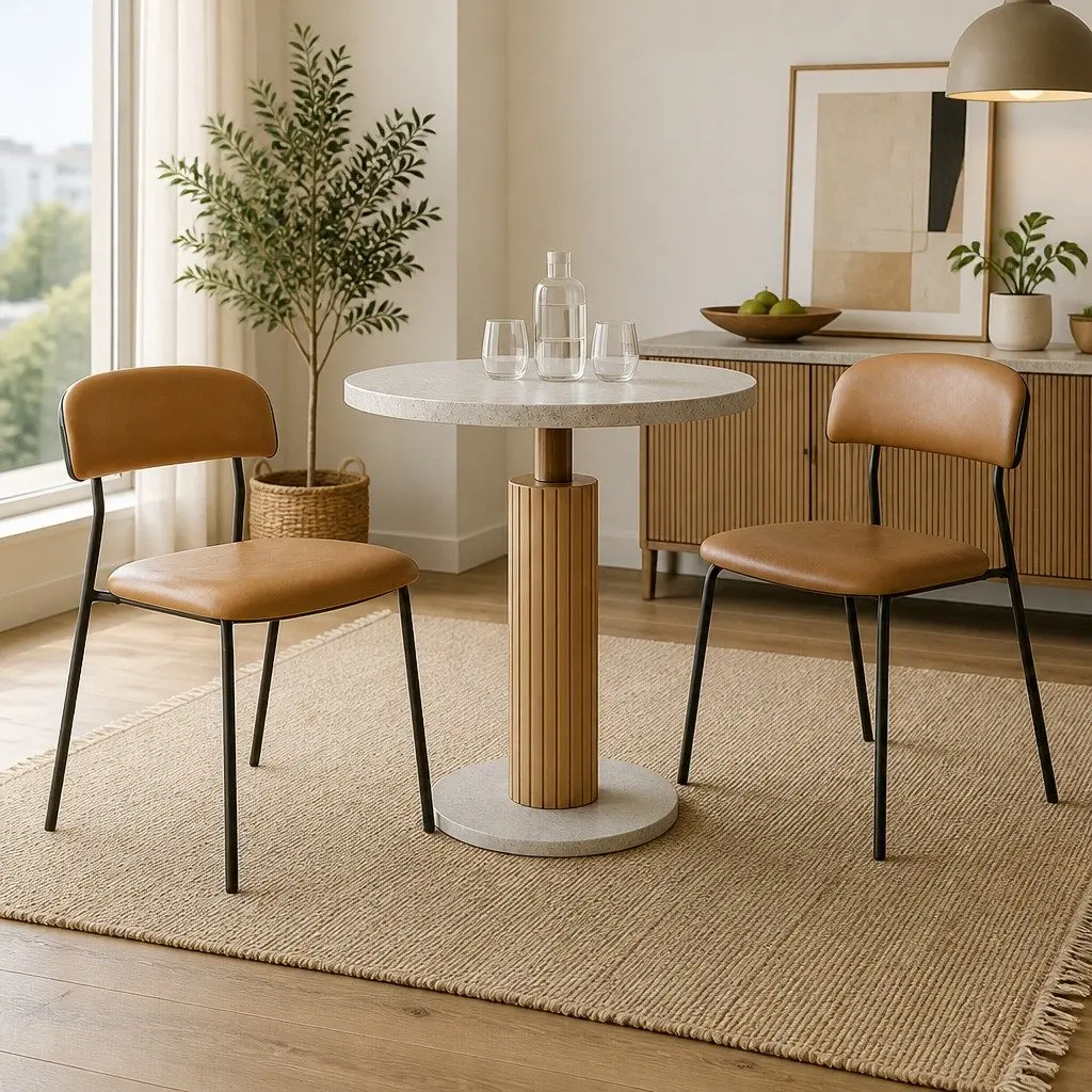 PU Leather Dining Chairs with Strong Metal Support