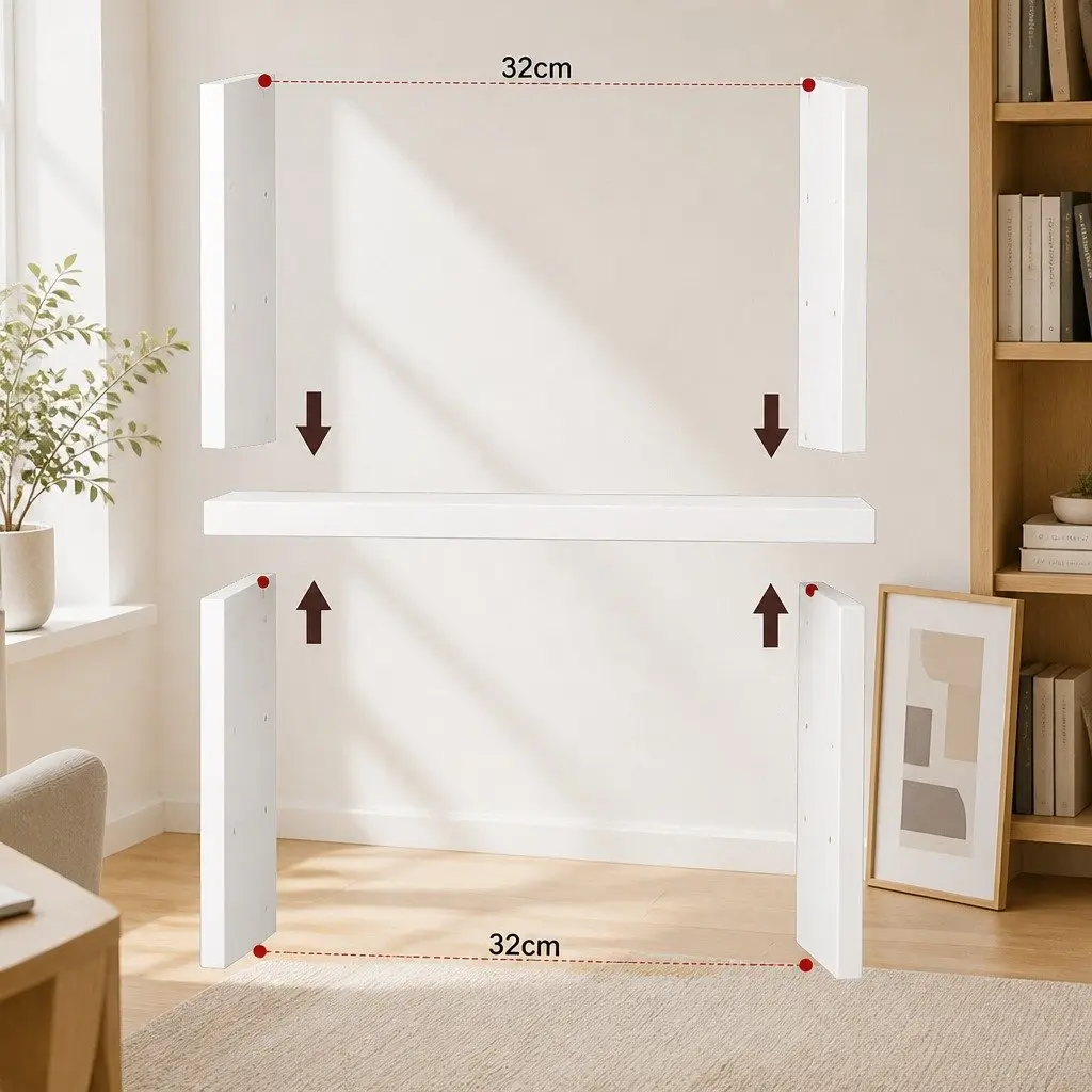 6 Tier Book Shelf Wooden E1-grade Particleboard 60cm x 24cm x 178.5cm White Freestanding Storage Display