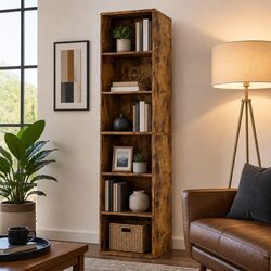 Sturdy 6-Tier Open Bookcase for Effective Organization