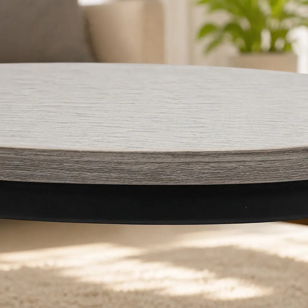 Round Nesting Coffee Table Set with Metal Frame