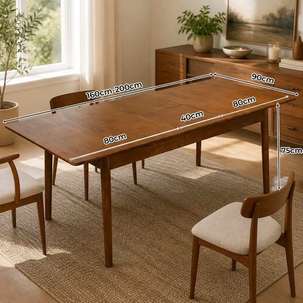 Extendable Dining Table 1.6–2M for 8–10 People