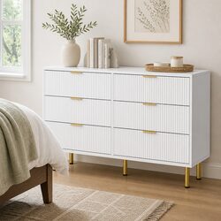 6 Drawer Chest of Drawers with Sturdy Construction