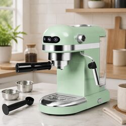 Stainless Steel Espresso Machine with Touch Screen & Frother