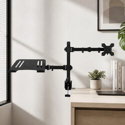Adjustable Dual Arm Monitor and Laptop Desk Mount