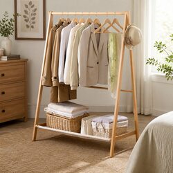 Sturdy Wooden Garment Rack for Stylish Organization