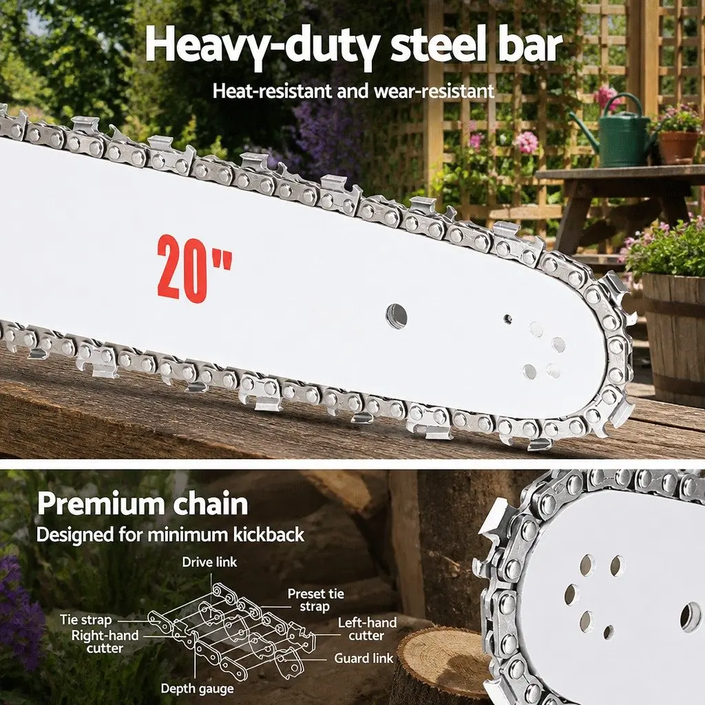 Commercial Grade 58cc Petrol Chainsaw with 20" Bar