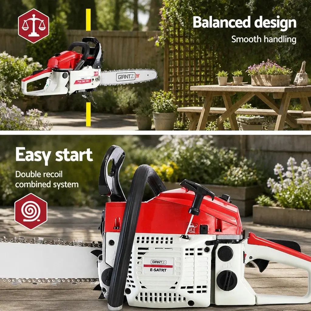 Commercial Grade 58cc Petrol Chainsaw with 20" Bar