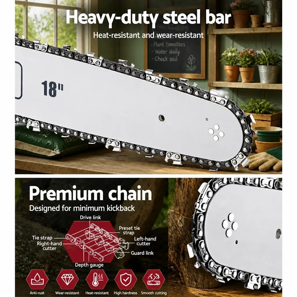 Commercial Grade 45CC Petrol Chainsaw with E-Start