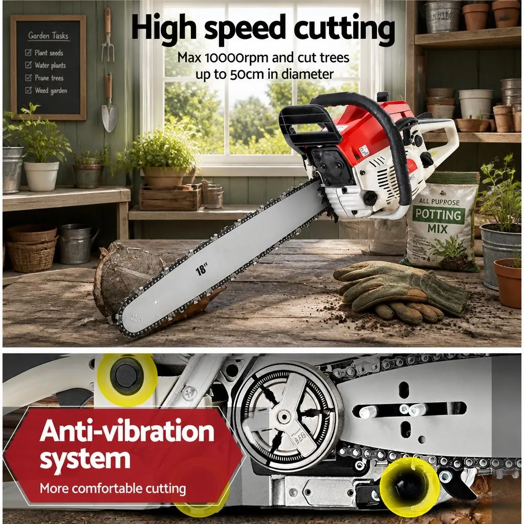 Commercial Grade 45CC Petrol Chainsaw with E-Start