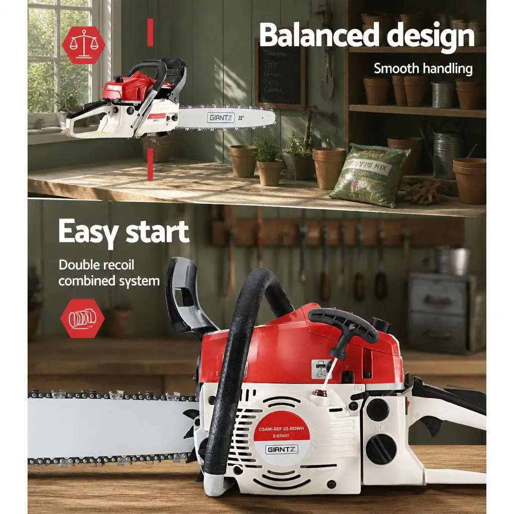 Commercial Grade 45CC Petrol Chainsaw with E-Start