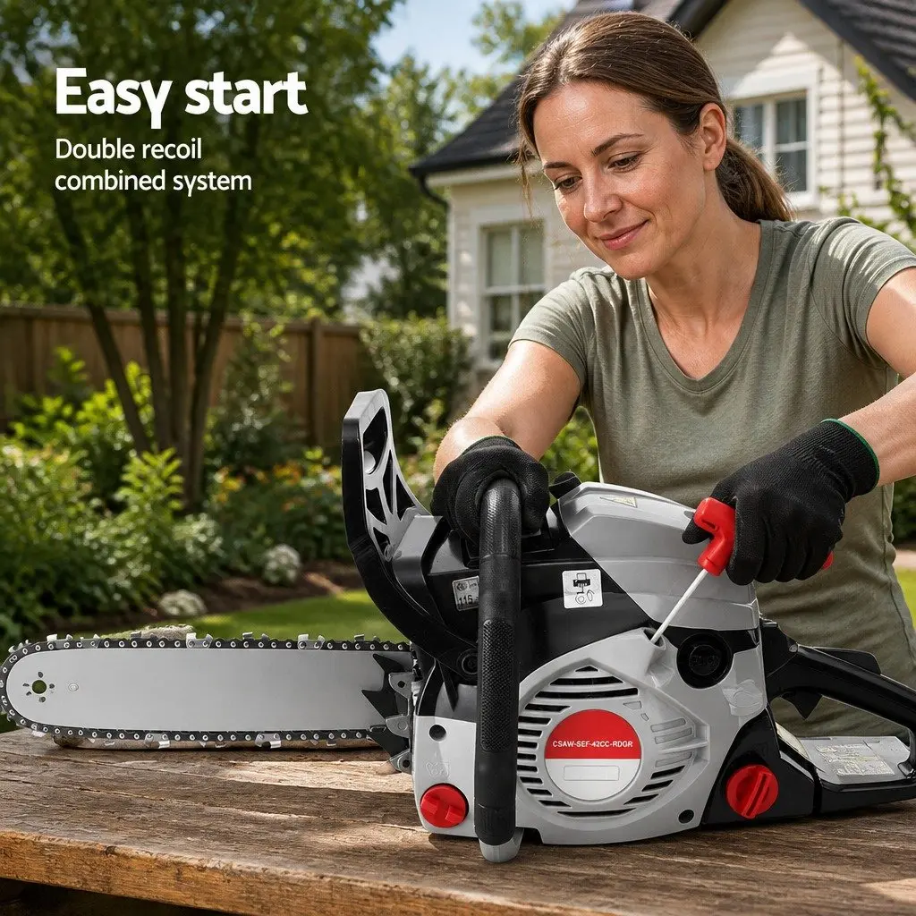 Chainsaw Petrol 42CC Steel 16 Inch Red Grey
