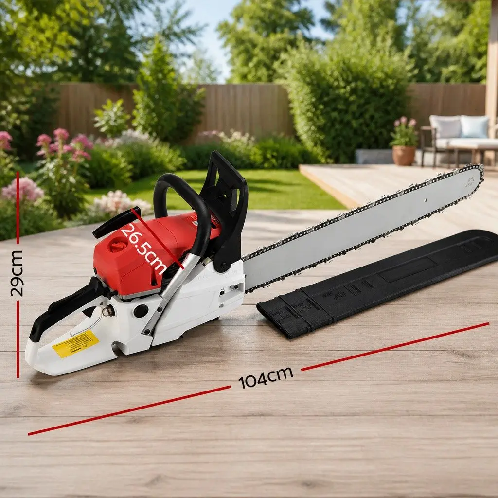 Chainsaw Petrol 62cc 24 Inch Red White