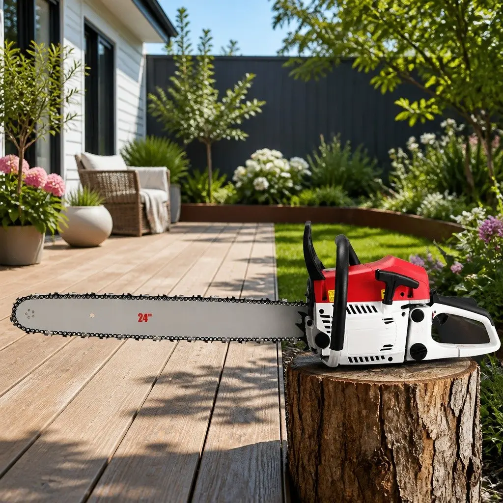 Chainsaw Petrol 62cc 24 Inch Red White