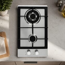 30cm Stainless Steel Built-in Gas Cooktop with 2 Burners