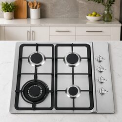 60cm Built-in Gas Cooktop 4 Burner Stainless Steel Hob