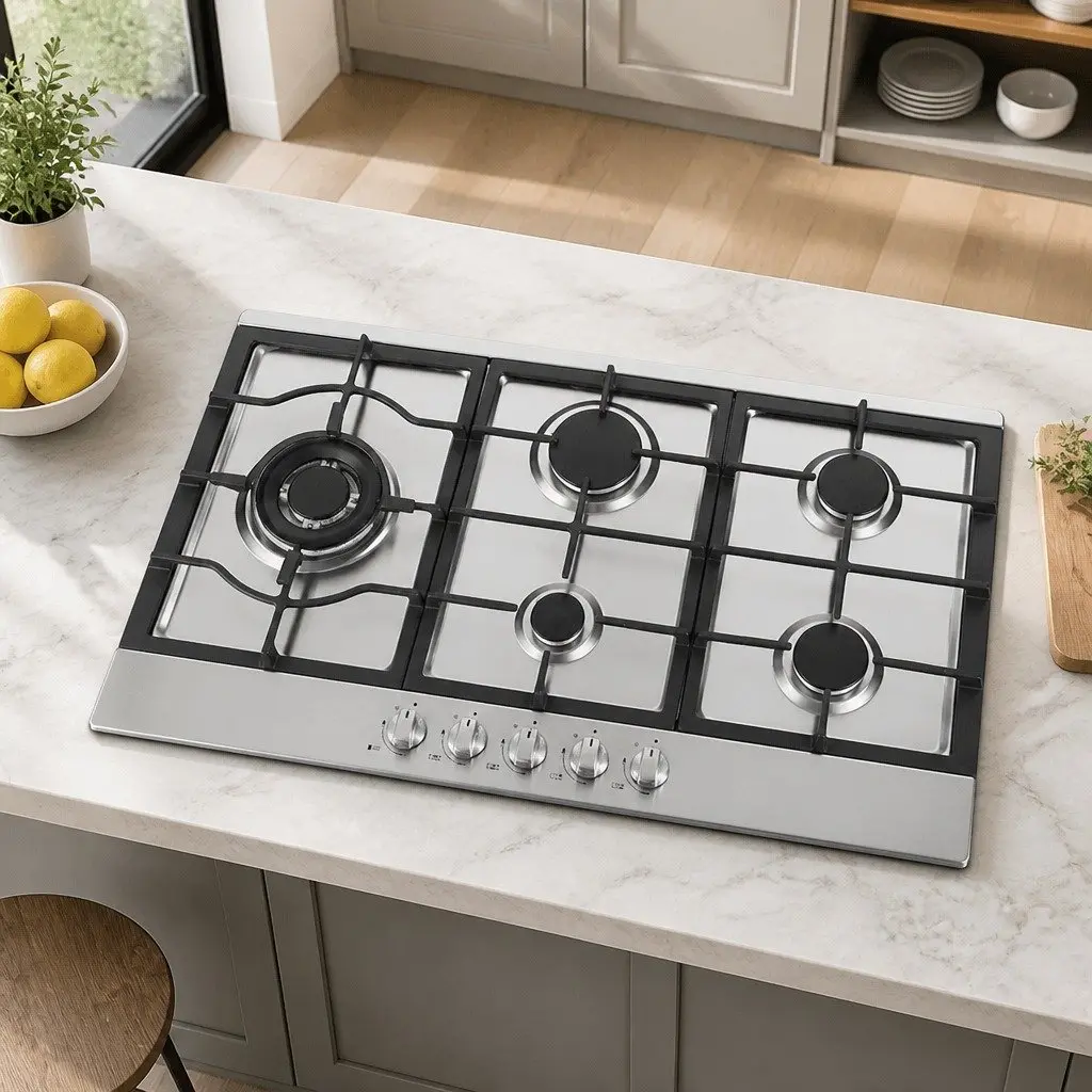 90cm Stainless Steel Gas Cooktop with 5 Burners