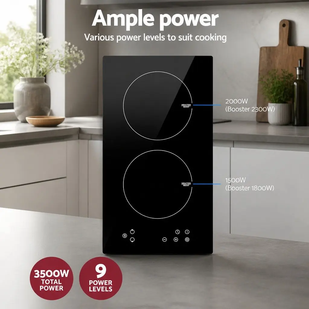 30cm Induction Cooktop with 2 Cooking Zones
