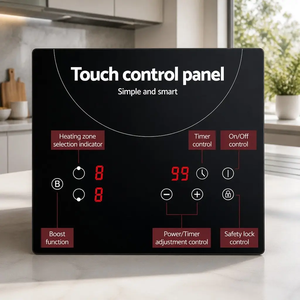 30cm Induction Cooktop with 2 Cooking Zones