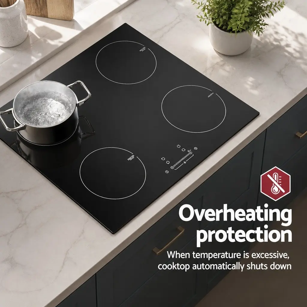 60cm Black Induction Cooktop with Touch Control