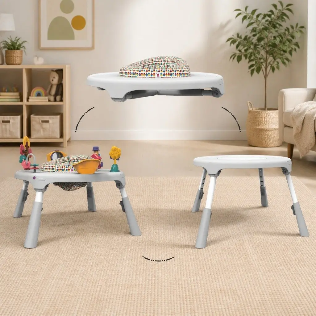 Activity Center Play Table Foldable Height Adjustable Legs Baby Kids