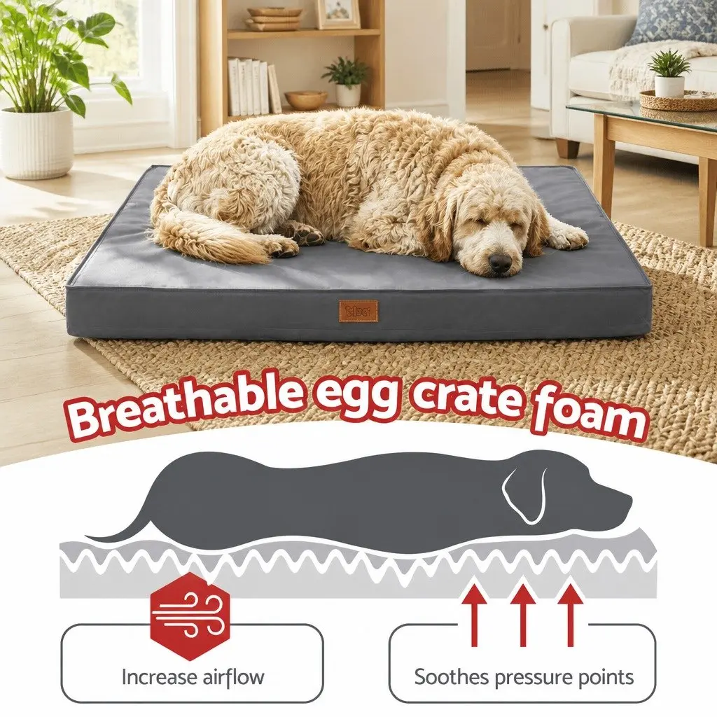 Large Orthopedic Dog Bed with Water-resistant Foam Core