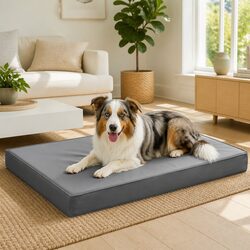 XL Dog Bed Orthopedic Egg Crate Foam Pet Mat Water-resistant Grey 111x81cm