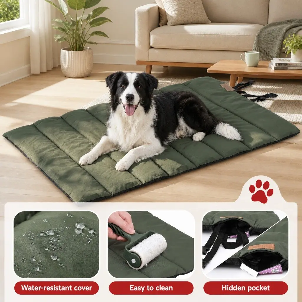 Large Water-Resistant Outdoor Dog Bed for Active Dogs
