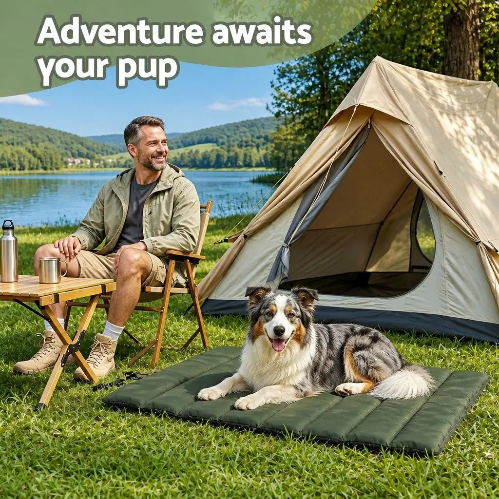 Large Water-Resistant Outdoor Dog Bed for Active Dogs