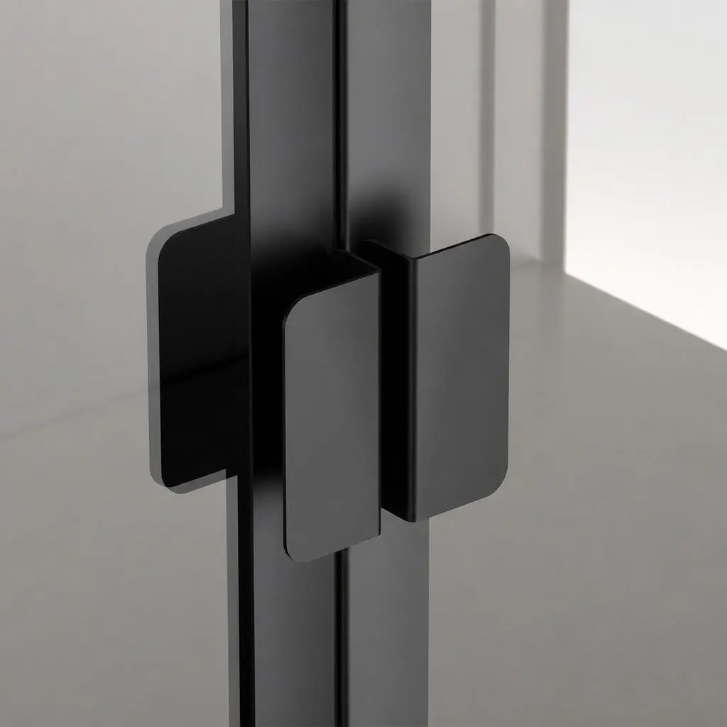 4 Tier Glass Display Cabinet Tempered Glass Black Cold Rolled Steel 80cm x 35cm x 160cm