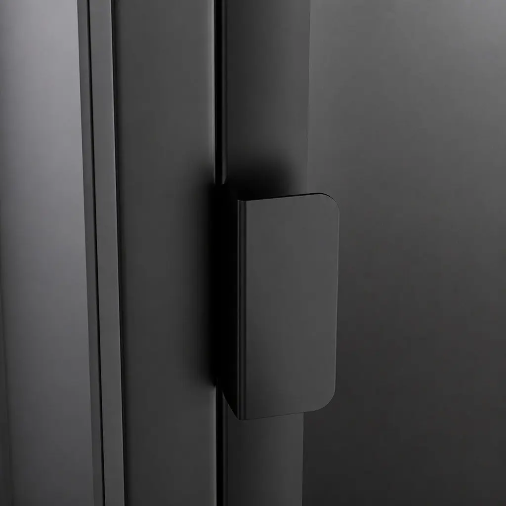 Glass Display Cabinet Tempered Glass 4 Tier Black