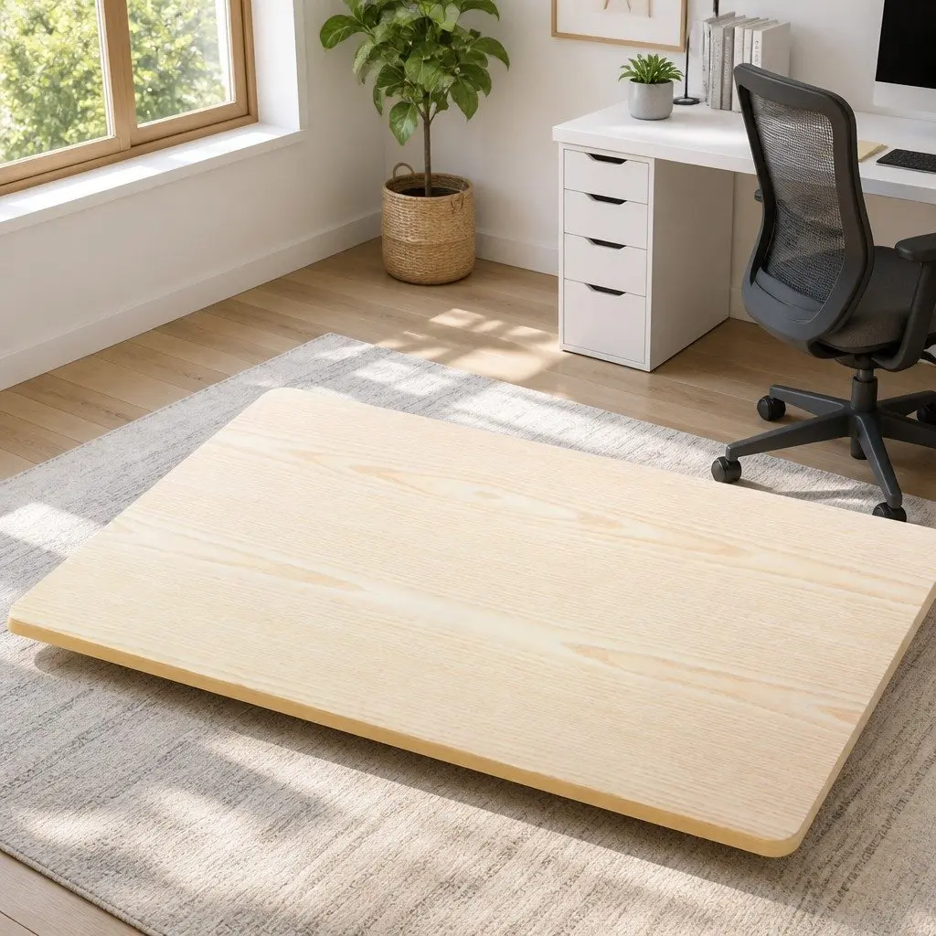 White Oak Standing Desk Top 140cm with Pre-Drilled Holes