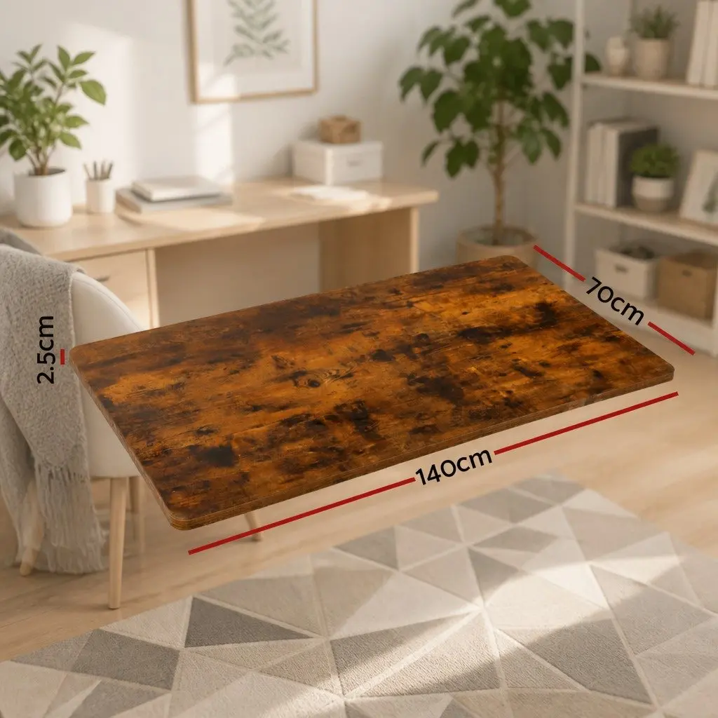 Rustic Brown 140cm x 70cm Desk Top for Standing Desks