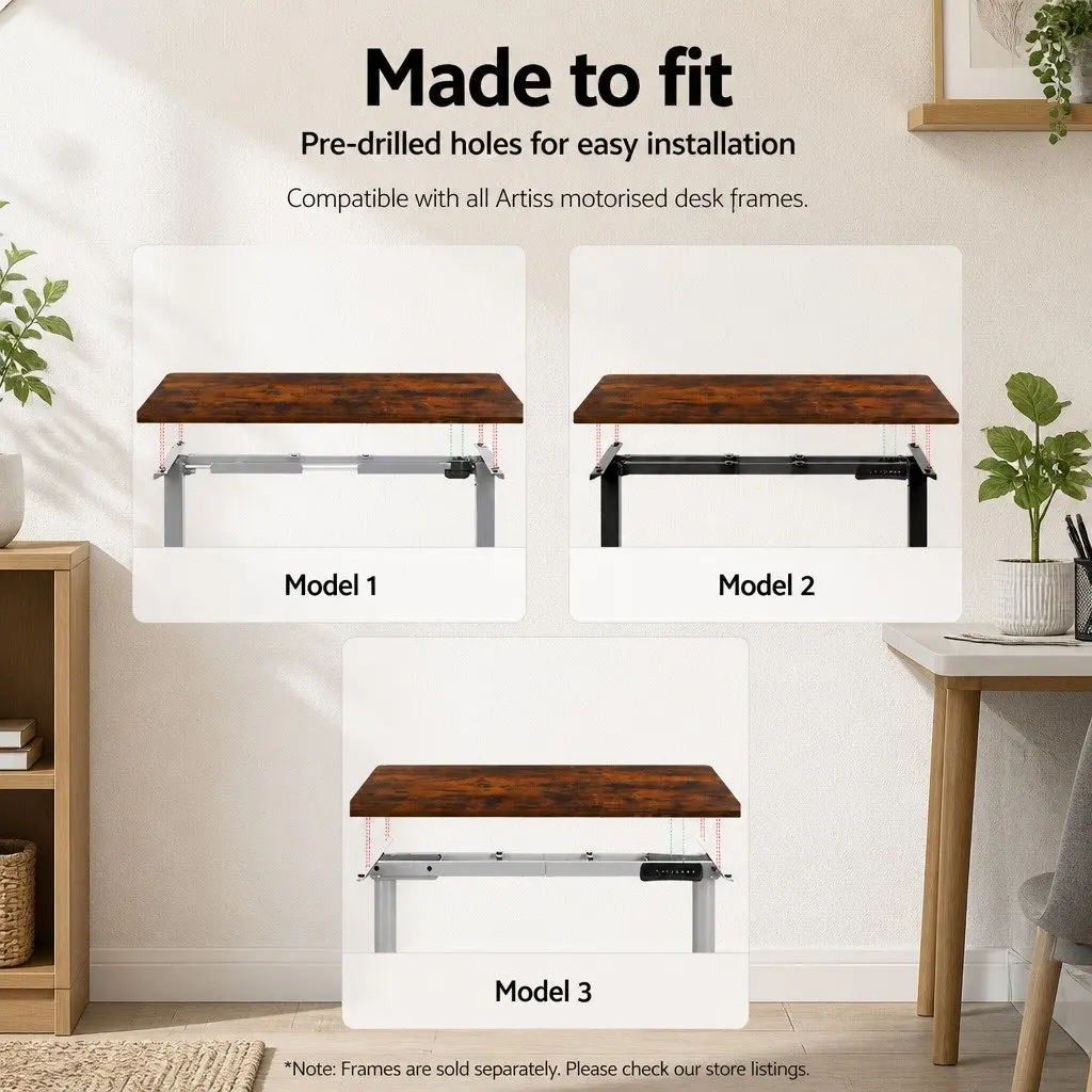 Rustic Brown 140cm x 70cm Desk Top for Standing Desks