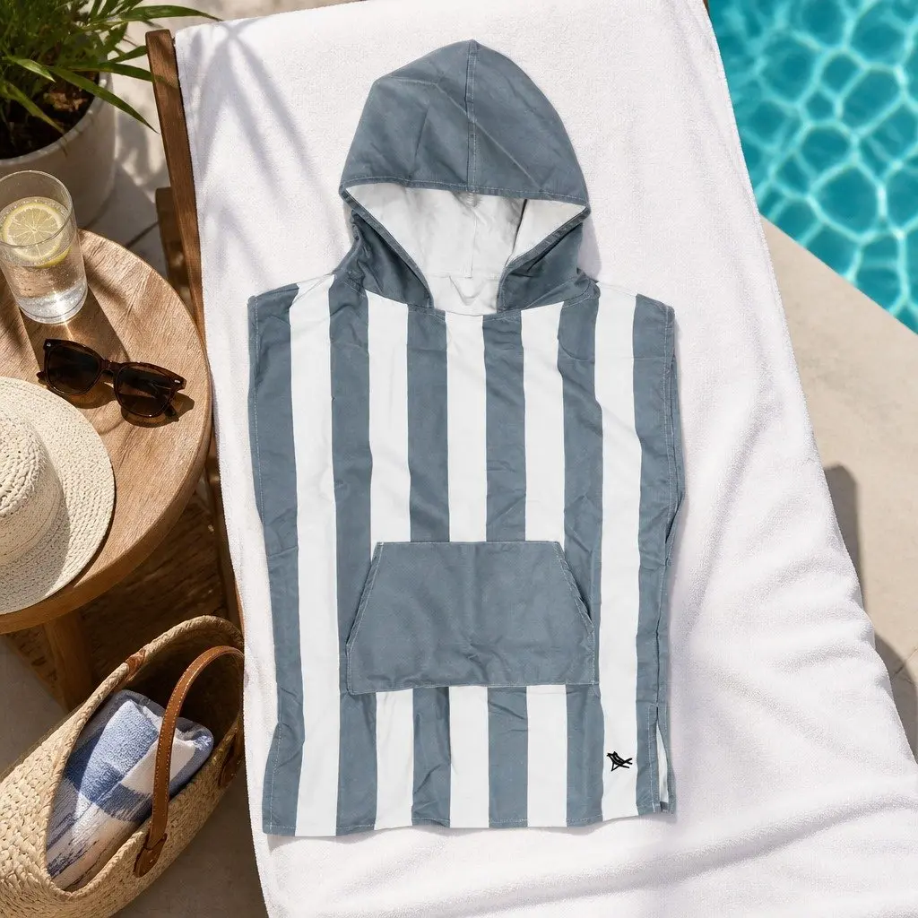 Kids Grey Quick-Dry Poncho Mini Cabana Goa XS