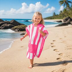 Premium Kids Hooded Poncho Towel Quick Dry for Ages 4-7