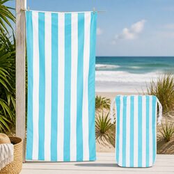 Extra Large Quick Dry Cabana Beach Towel in Tulum Blue