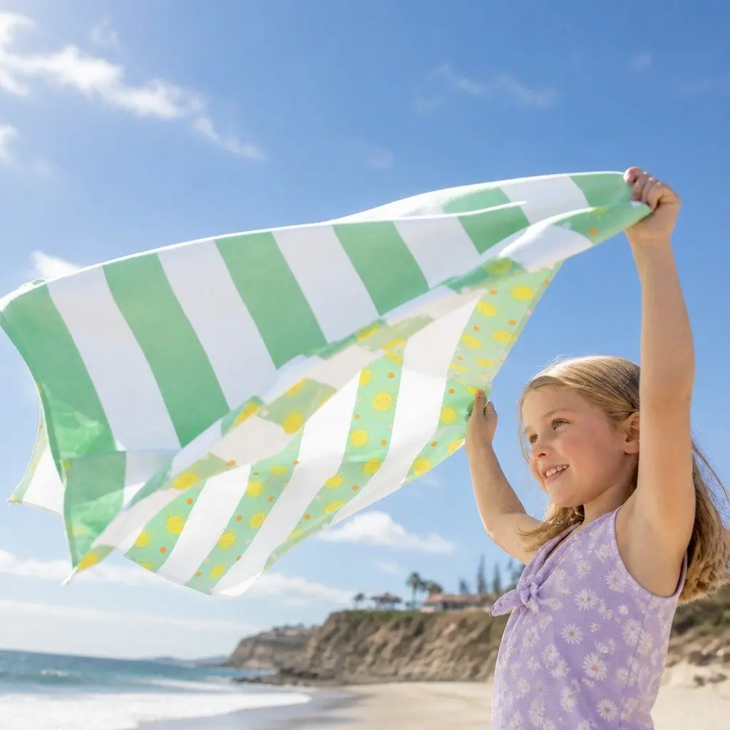 Kids Beach Towel Quick Dry Compact Lightweight 130 x 70 cm Sand Free