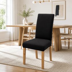 Stretchable Black Dining Chair Covers 4 Pack for Events