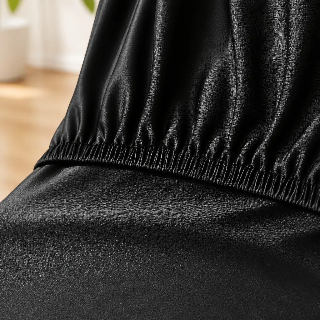 Dining Chair Covers 4 Pack Slipcovers Spandex Stretch Banquet Wedding Black