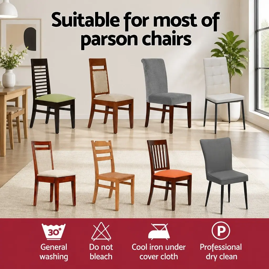 Dining Chair Covers 4 Pack Slipcovers Spandex Stretch Banquet Wedding Black