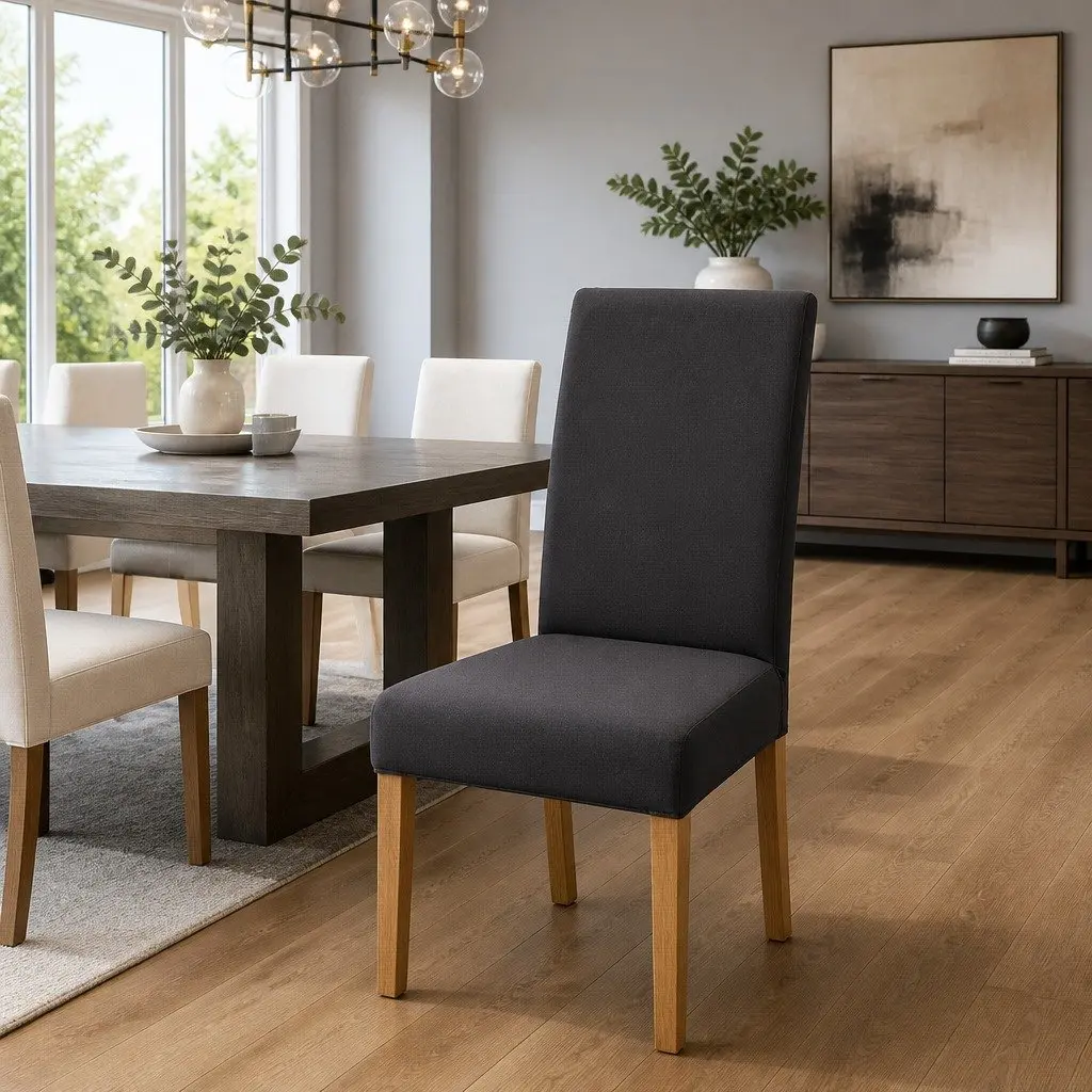 4-Pack Grey Spandex Dining Chair Slipcovers