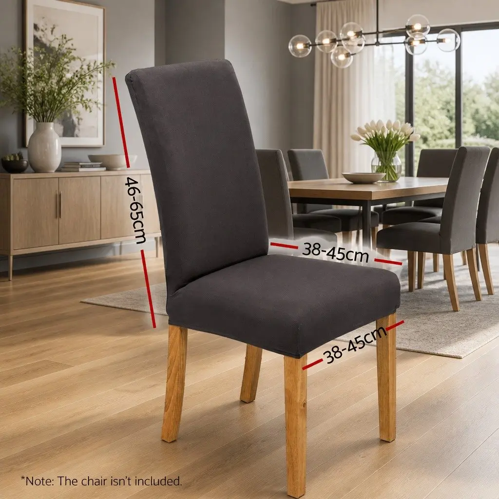 4-Pack Grey Spandex Dining Chair Slipcovers