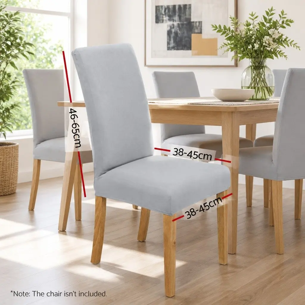 Stretch Grey Dining Chair Covers 4-Pack for Events