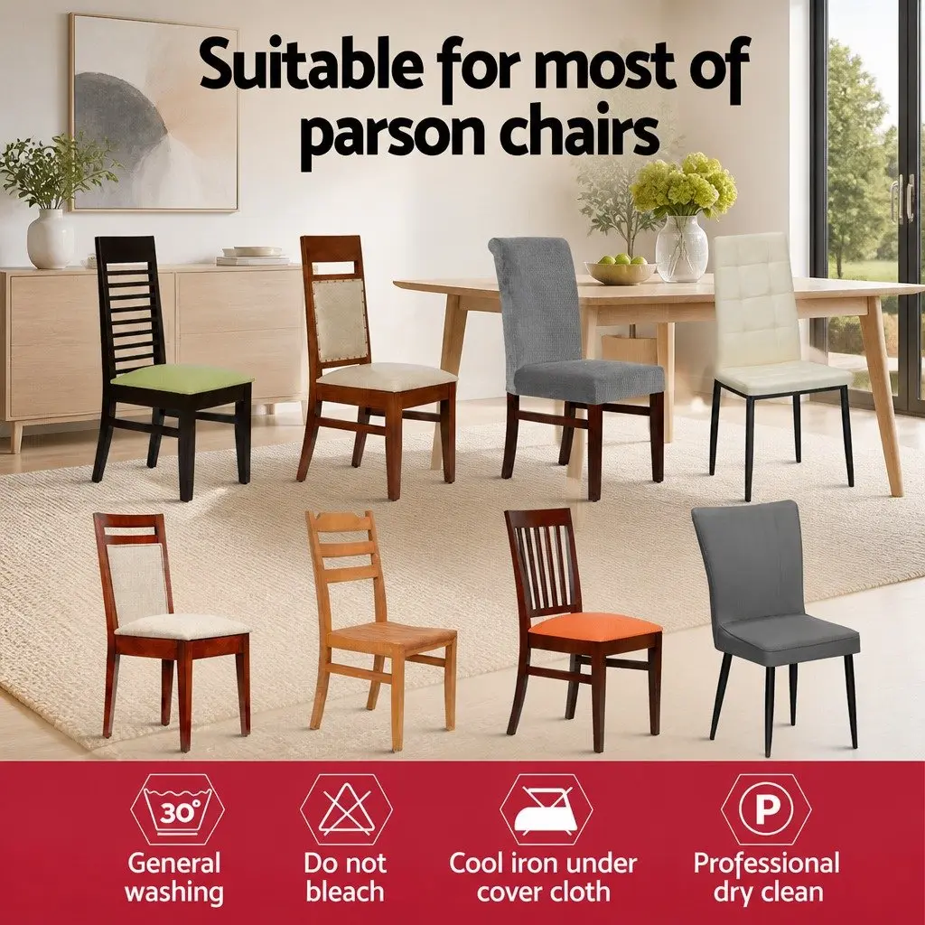 Stretch Grey Dining Chair Covers 4-Pack for Events