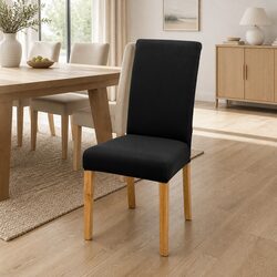 Set of 6 Stretchable Black Dining Chair Covers